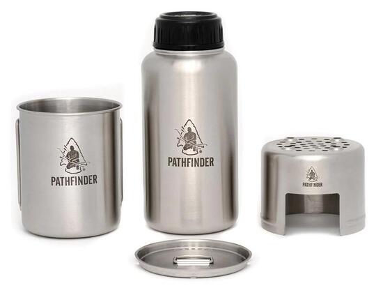 Pathfinder Edelstahl Trinkflasche Kochset