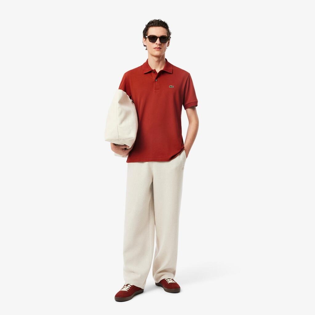 Lacoste Model Short Sleeved Ribbed Collar Kleur Rood 4/4