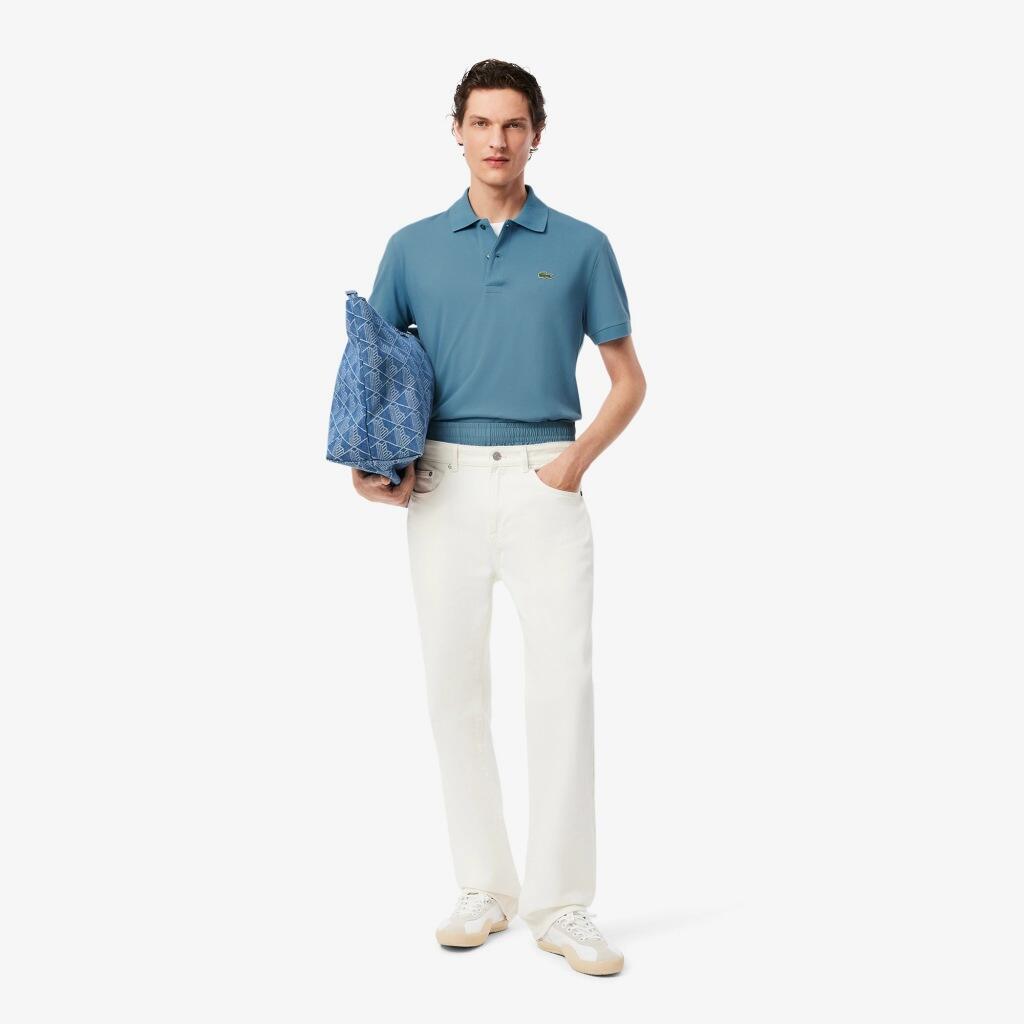 Polos Hombre Lacoste L1212 Short Sleeved Ribbed Collar S Azul 4/4