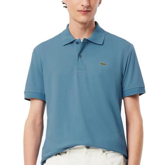 Lacoste Modèle L1212 Short Sleeved Ribbed Collar S Couleur Bleu