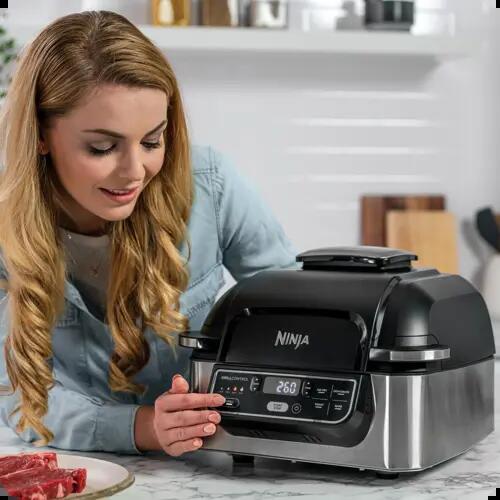 Grătar electric de interior și airfryer Foodi AirGrill AG301, 40°- 265°C, 1760W