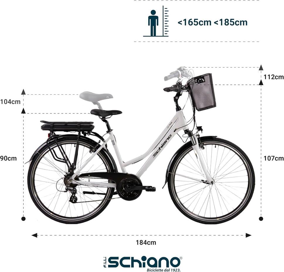 Rower elektryczny E-RIDE 28” z koszykiem biały