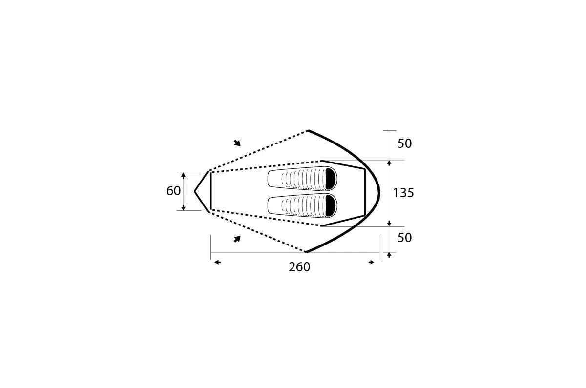 Cort Trimm Bivak, 2 Persoane 3/5