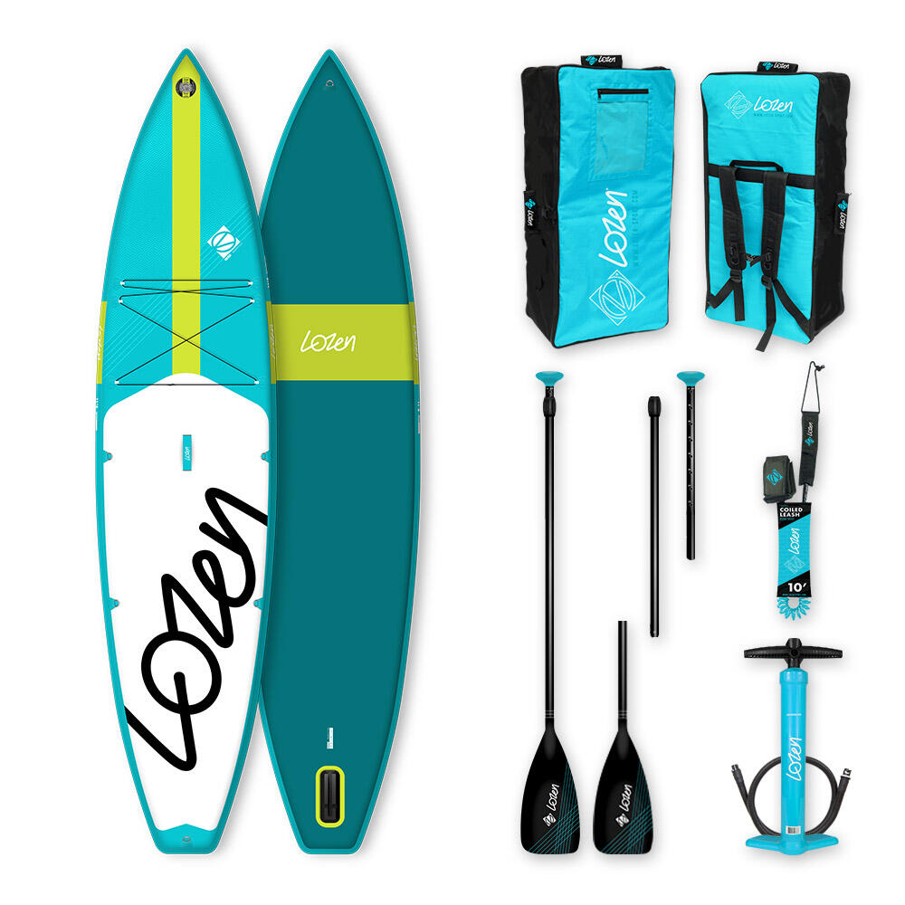 Prancha stand up paddle insuflável 11'8 x 32" x 6" lozen - pacote premium