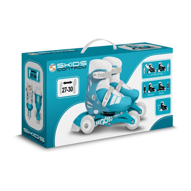 Role reglabile 2 in 1 pentru copii, albastru, marimea 27-30, Skids Control