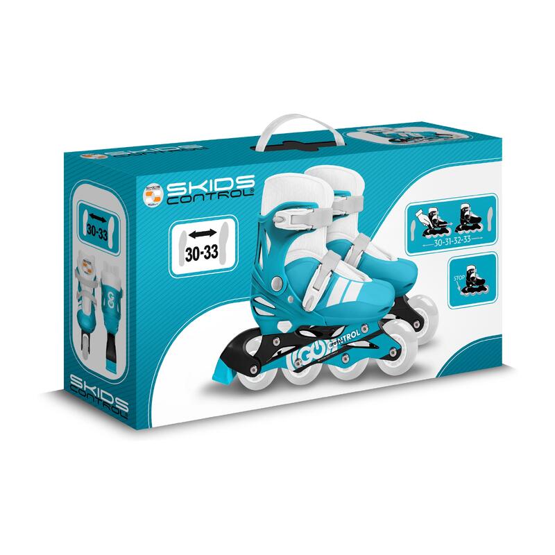 Role reglabile 2 in 1 pentru copii, albastru, marimea 30-33, Skids Control