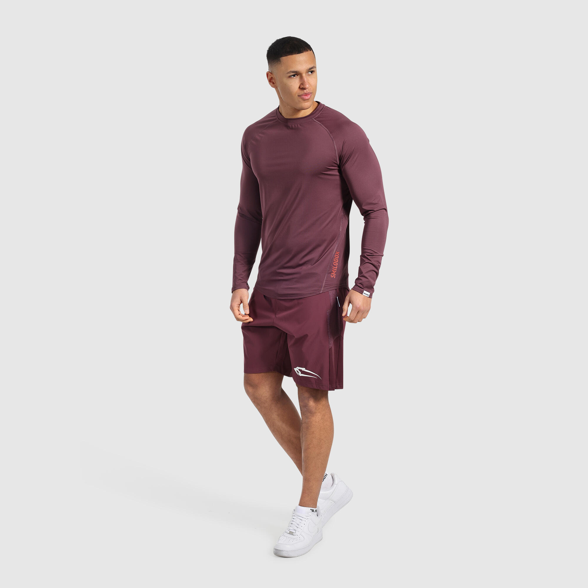 Herren Longsleeve Powerfit Violett 3/6
