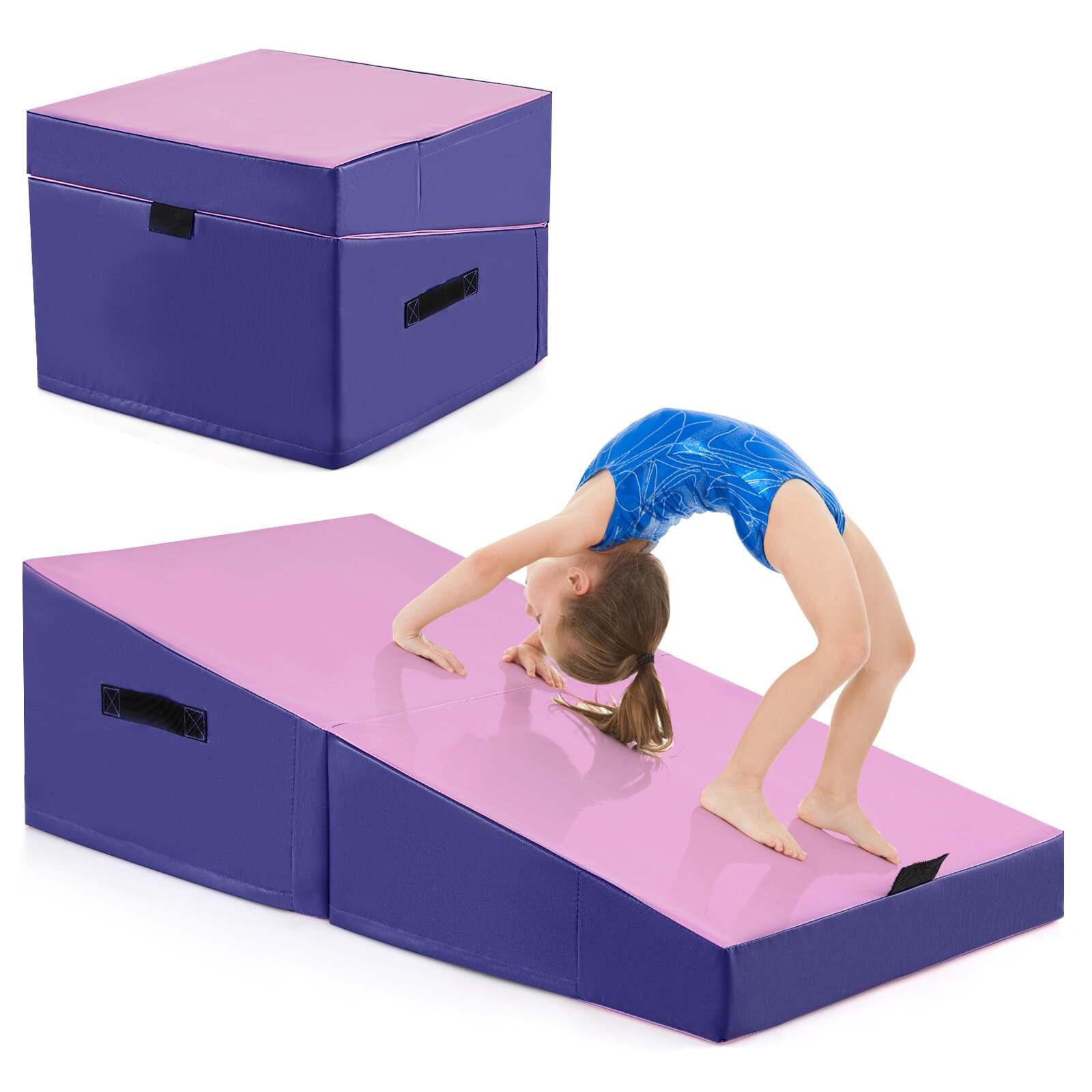 2-Fold Gymnastics Tumbling Mat Wedge Exercise Mat Aerobics Stretching