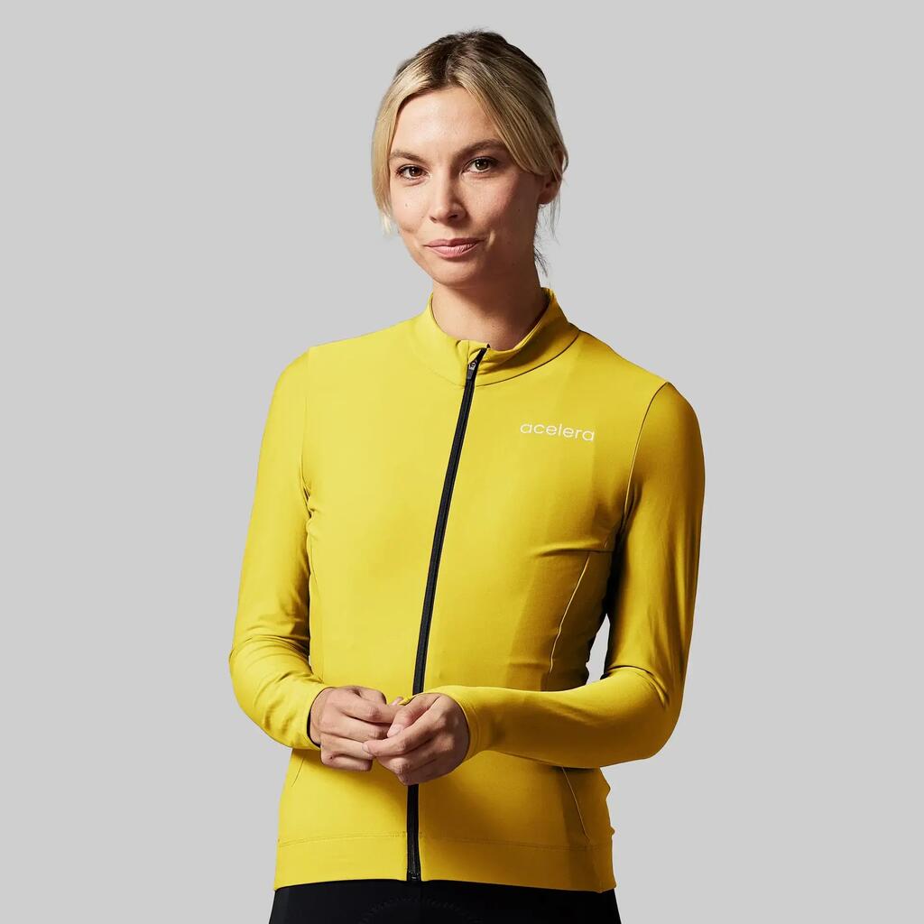Professional Women's Cycling Jersey Mid-Season Lined Long-Sleeved Shirt Road Top