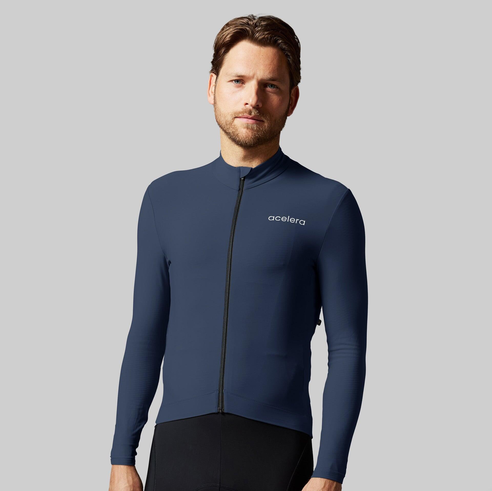 ACELERA Warm Fietsshirt Heren Lange Mouwen Wielershirt Wielerkleding Wielrenshirt