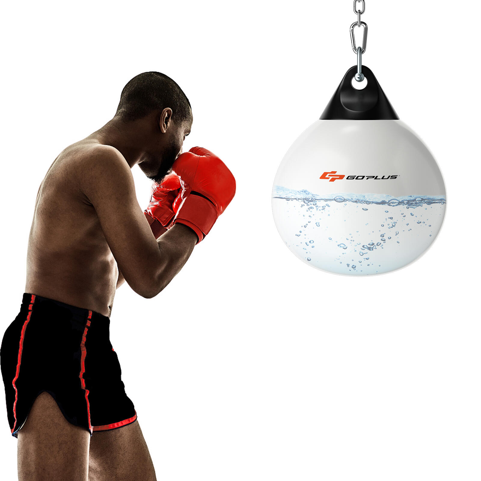 45cm 50kg Water Punching Bag with Adjustable Metal Chain White