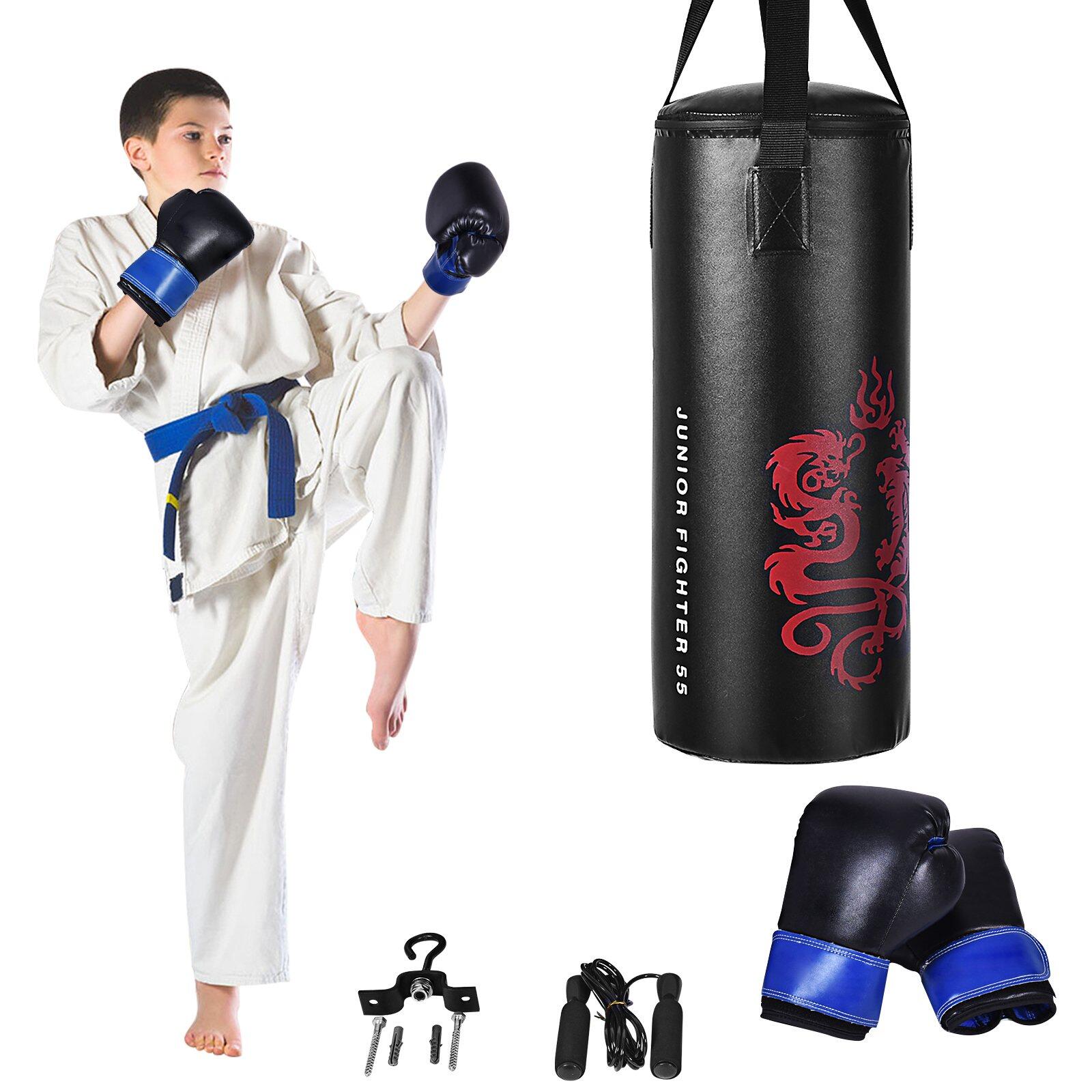 5 Pieces Kids Punching Bag Set Hanging Boxing Toy Set w/Gloves