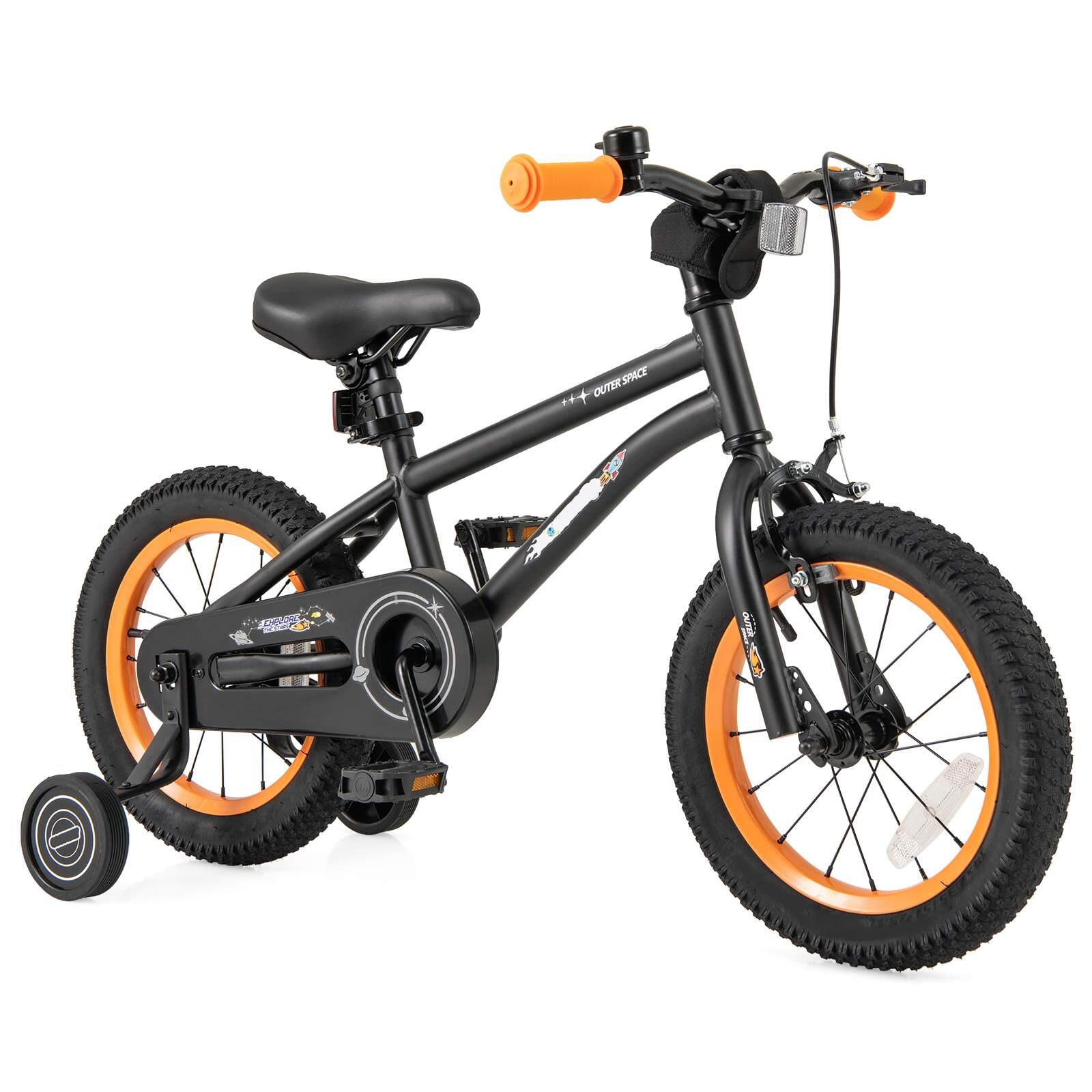 14'' Kids Bicycle w/Training Wheels & Safe Reflectors 3-5 Years Old Black
