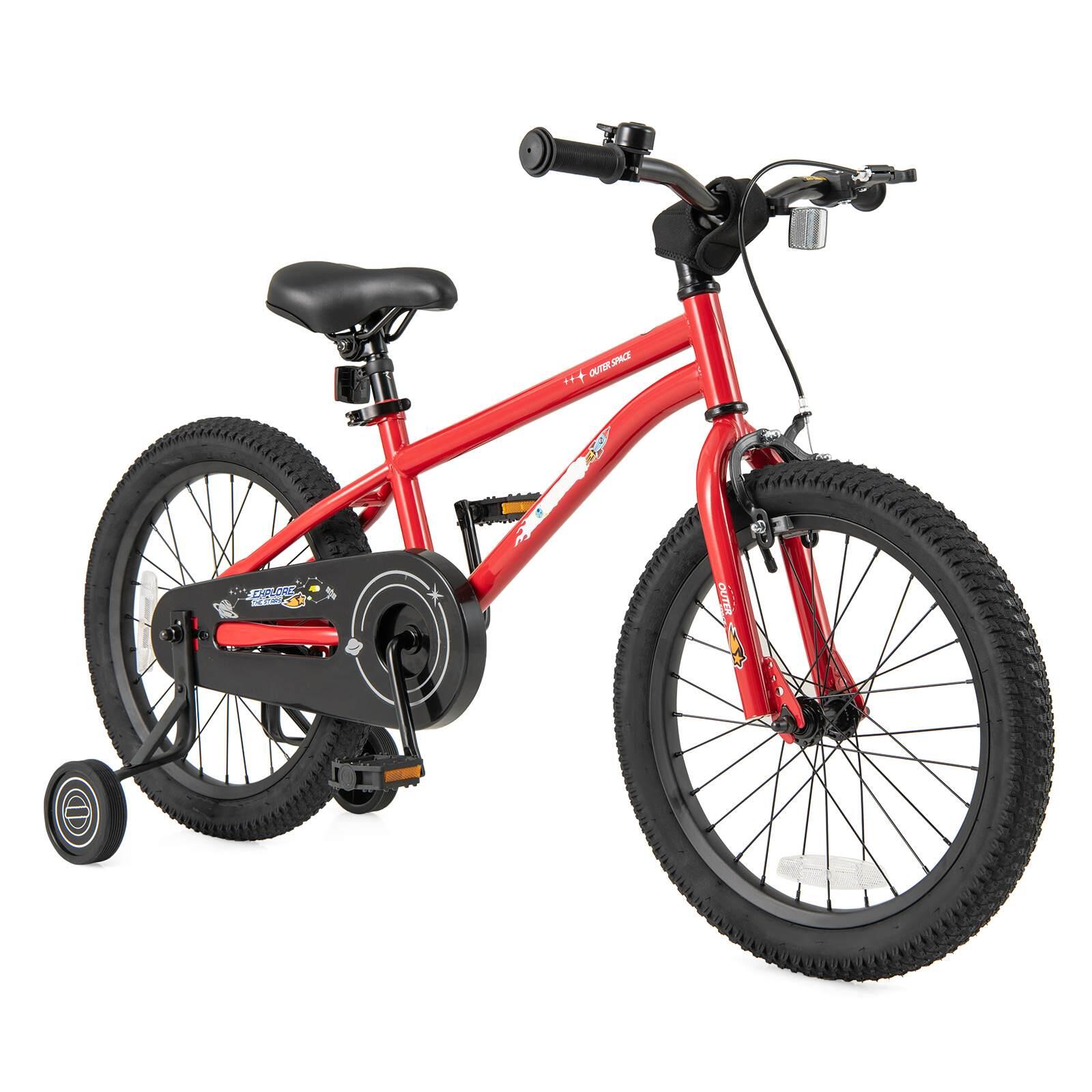 18'' Kids Bicycle w/Training Wheels & Safe Reflectors 4-8 Years Old Red