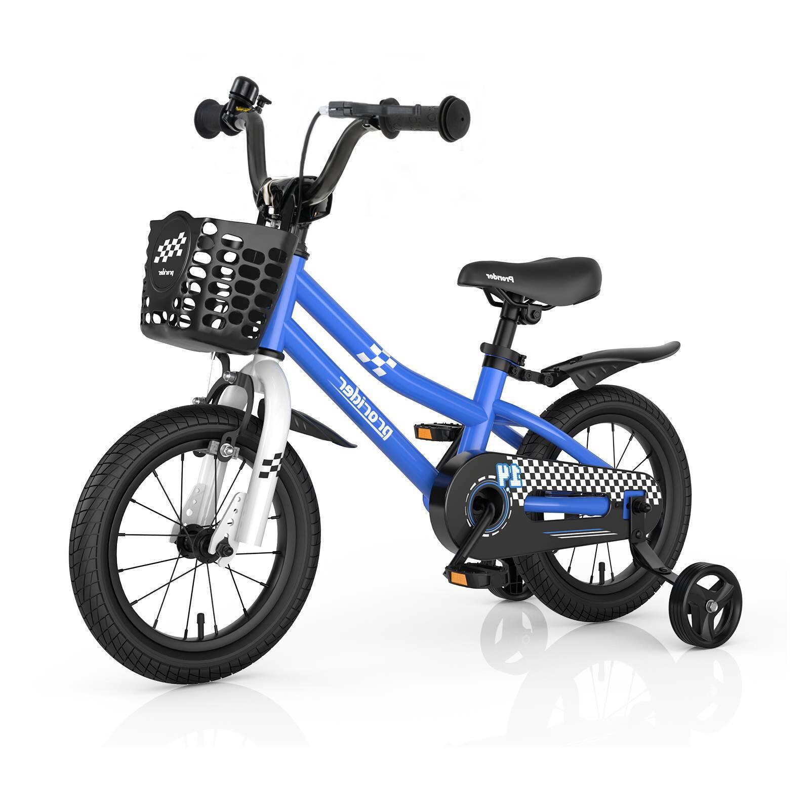 14'' Kids Learning Bikes w/Removable Basket Boys Beginner Navy - 3-5 Years Old