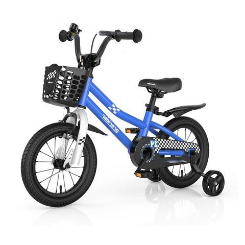 14'' Kids Learning Bikes w/Removable Basket Boys Beginner Navy - 3-5 Years Old