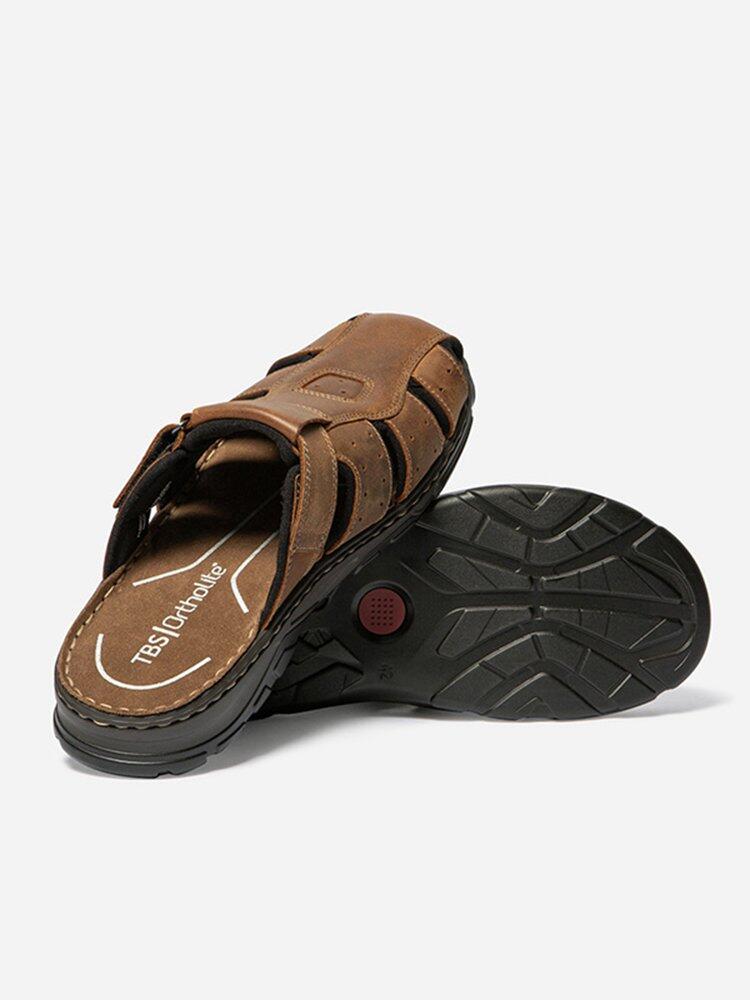 Mules Homme JEROME Coffee - cuir, fermeture velcro 4/4