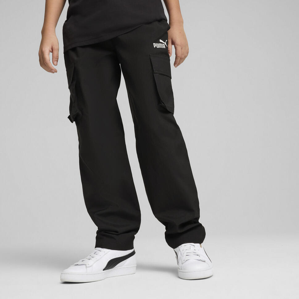 Młodzieżowe tkane bojówki ESS z logo No. 1 PUMA Black