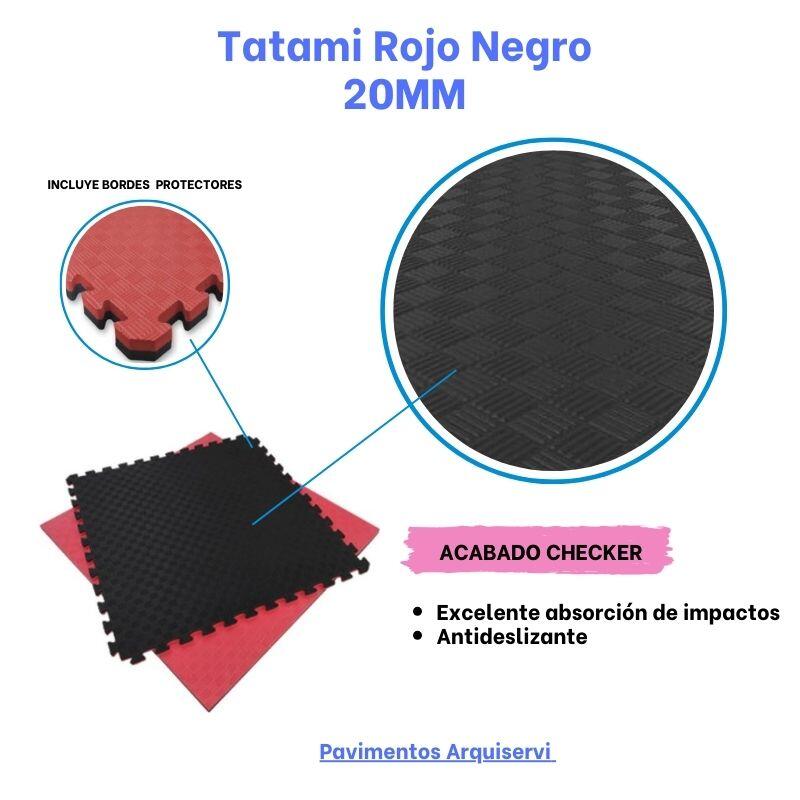 Tatami Puzzle EVA 100x100x20 mm Rojo-Negro 3/3