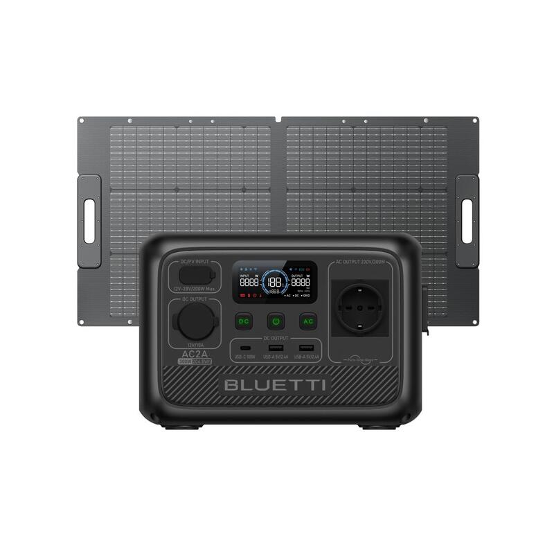 BLUETTI Station Électrique Portable  AC2A 300W+Panneau Solaire 100W pour Caravan