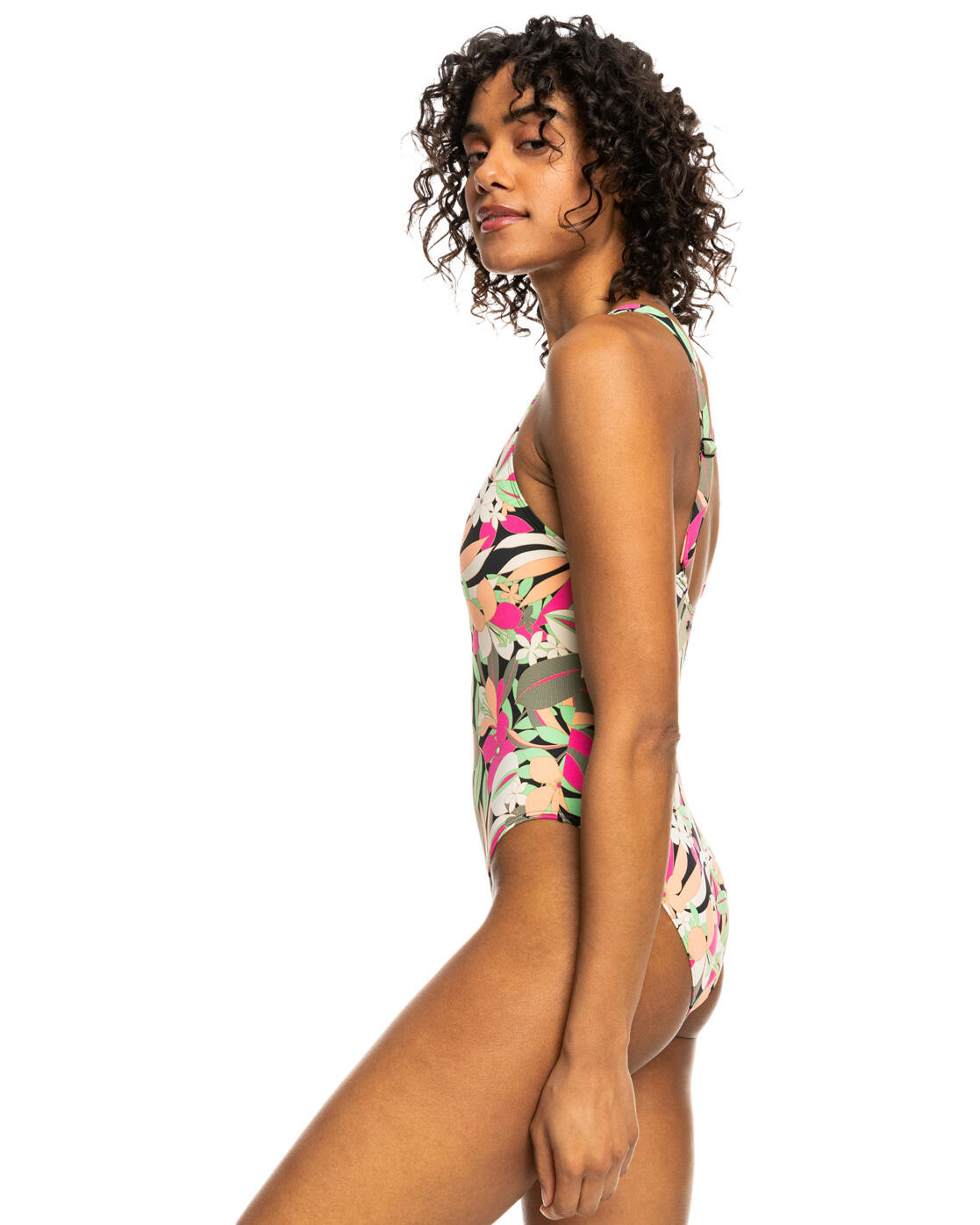 Maillot de bain une pièce PRINTED BEACH CLASSICS Noir Femme 3/4