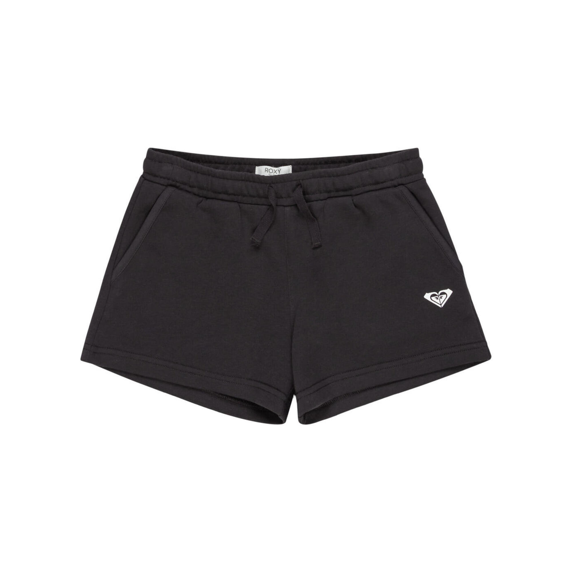 Roxy - Short De Survêtement Taille Élastique Surf Feeling Noir Fille - Short - Noir - 12 À 14 Ans - Decathlon