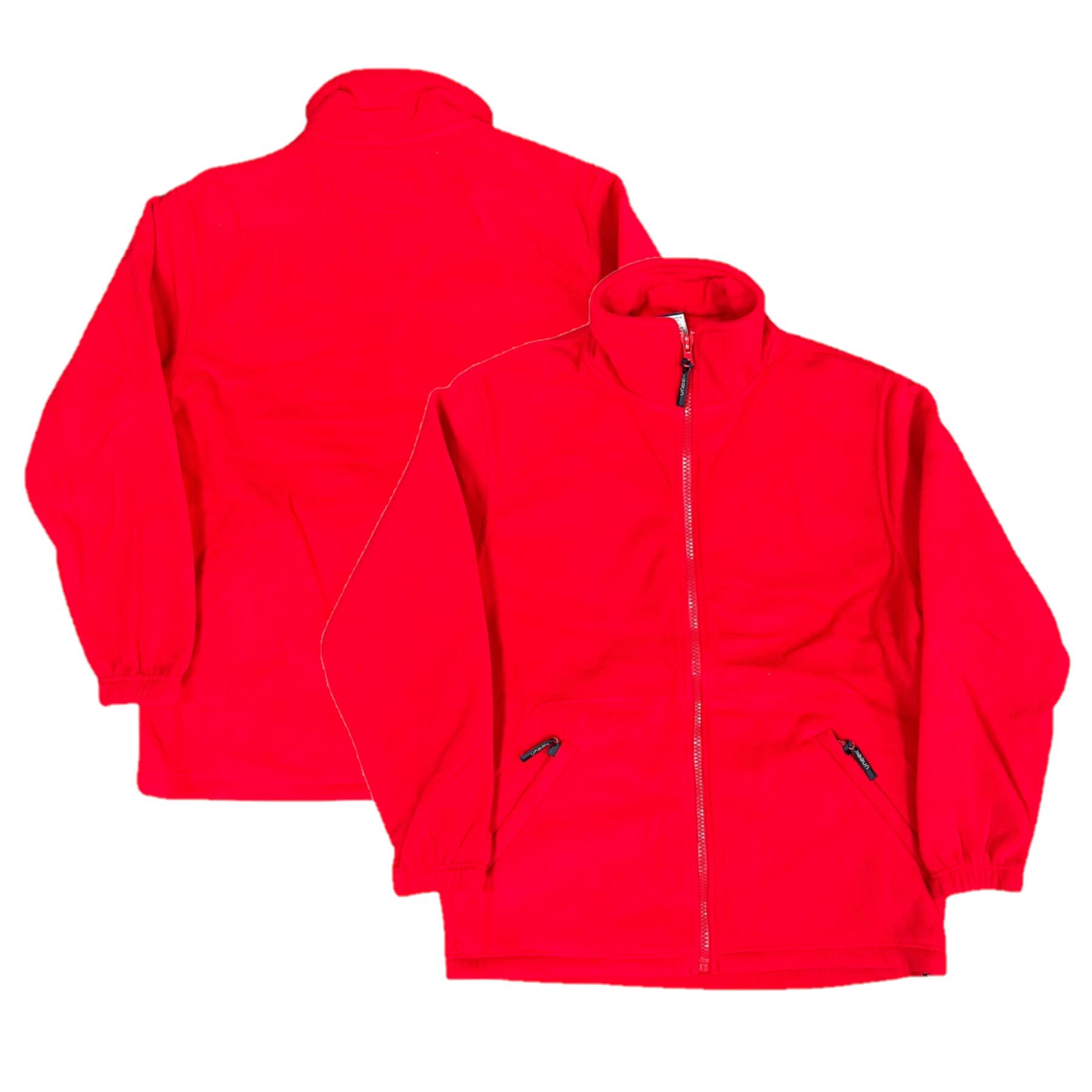NO BRAND Uneek Men's Fleece Jacket Classic Full Zip Red Long Sleeve