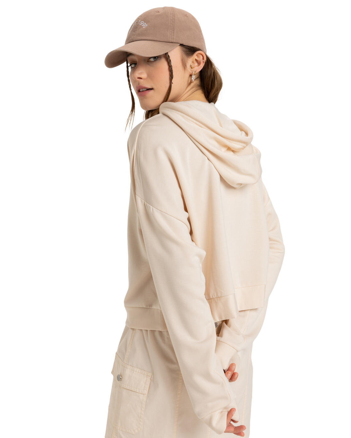 Sweat à capuche SURFING BY DAYLIGHT Beige Femme 3/4
