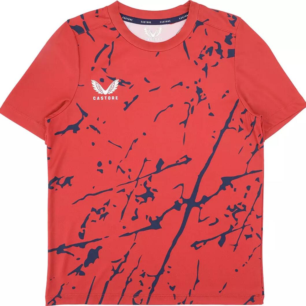 Castore Training Kid's T-Shirt Short Sleeve Printed Red Top 2/3