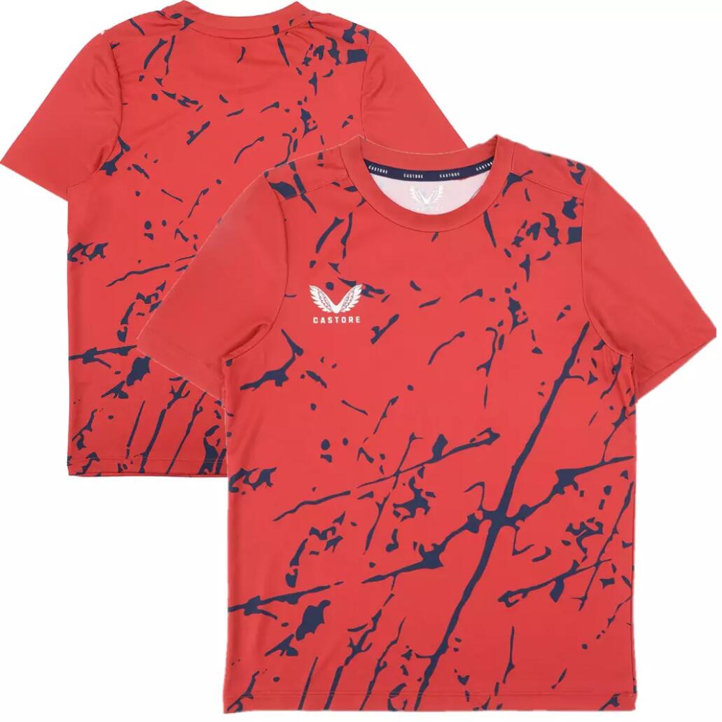 Castore Training Kid's T-Shirt Short Sleeve Printed Red Top 1/3