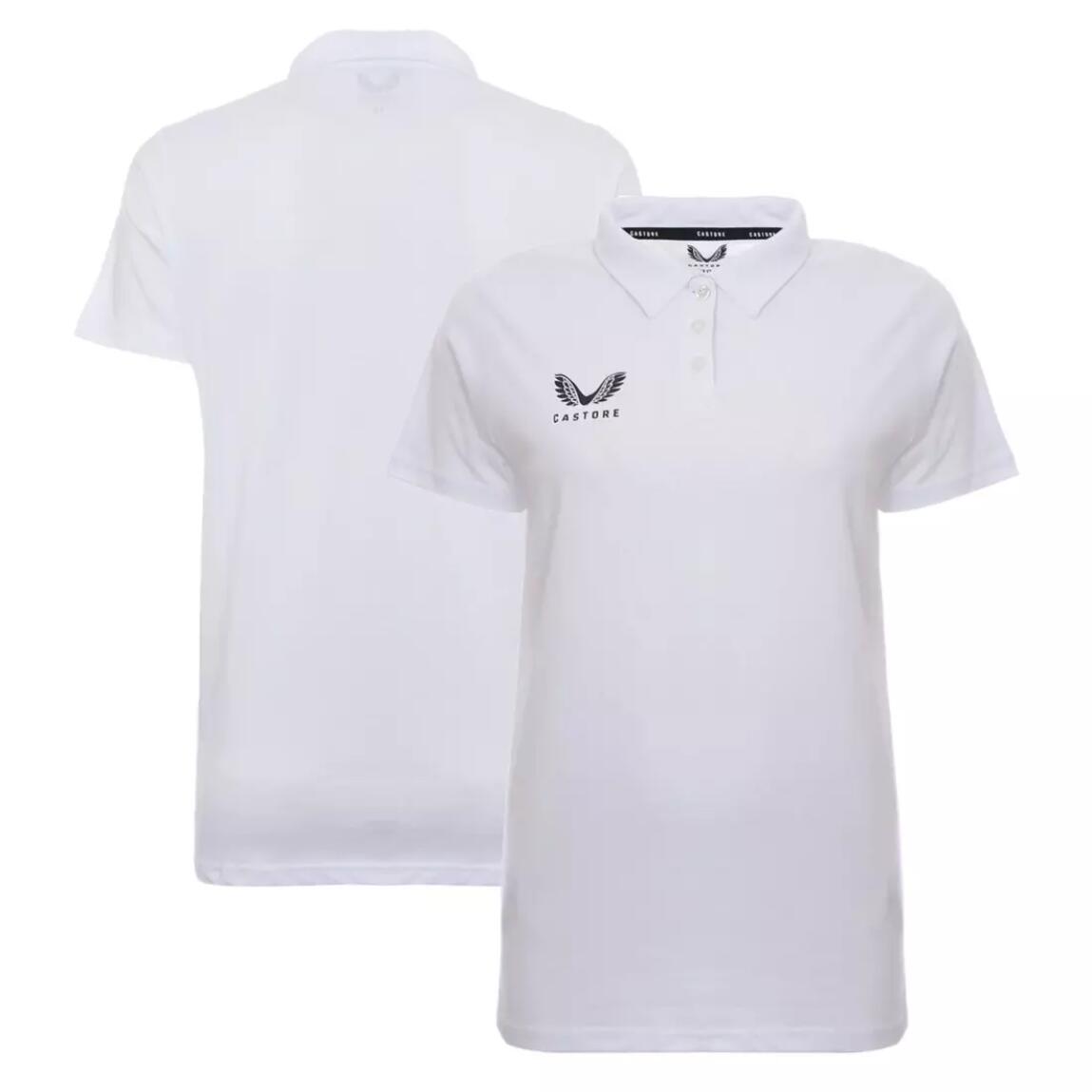 CASTORE Castore Kid's Sports Polo Shirt Kid's White Logo Short Sleeve