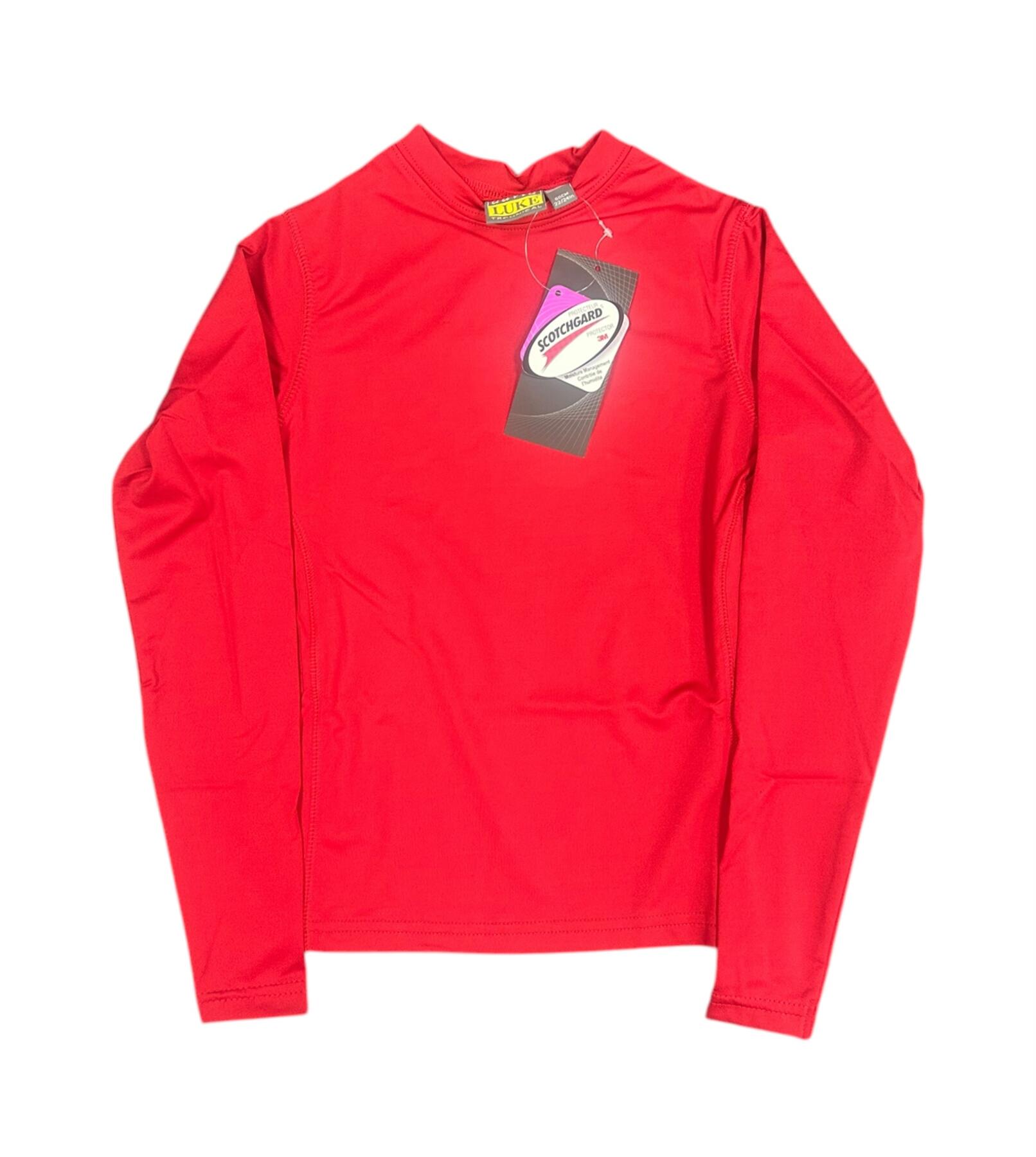 Kid's Sports Baselayer Top David Luke Tech Sports Red Long Sleeve 2/3