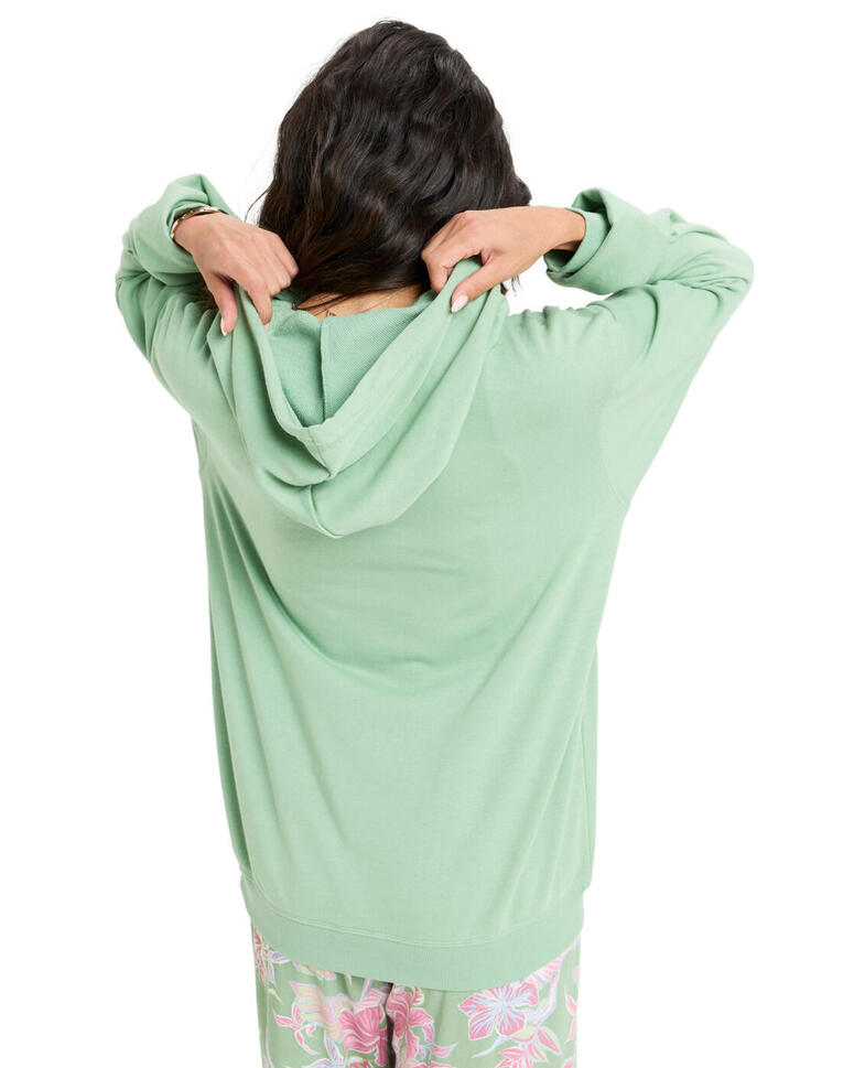 Bluza z kapturem dla Kobiety HIBISCUS HEART Zielony
