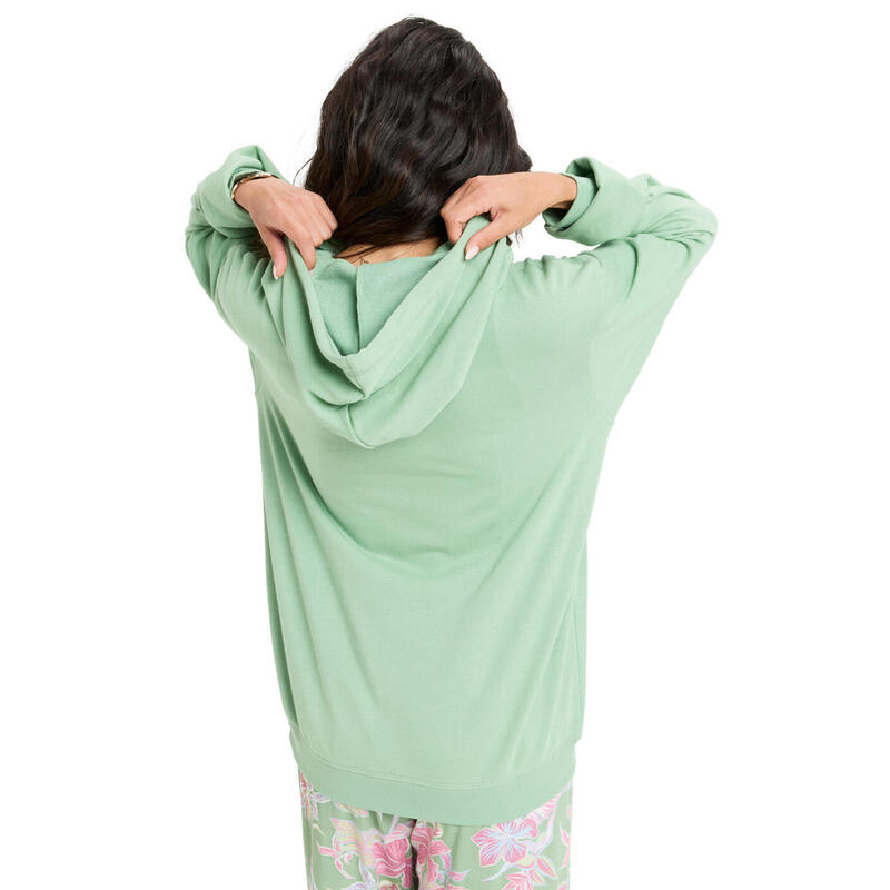 Bluza z kapturem dla Kobiety HIBISCUS HEART Zielony