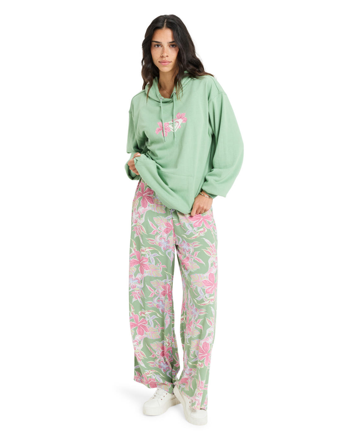 Kapuzenpulli HIBISCUS HEART Grün Dames 4/4