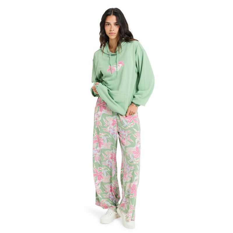 Bluza z kapturem dla Kobiety HIBISCUS HEART Zielony