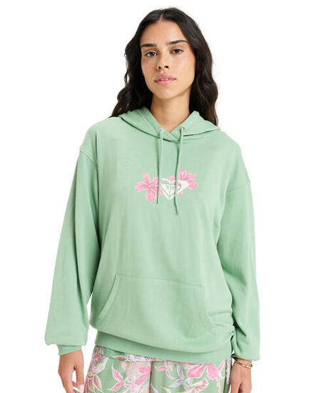 Sudadera con capucha HIBISCUS HEART Verde Mujer