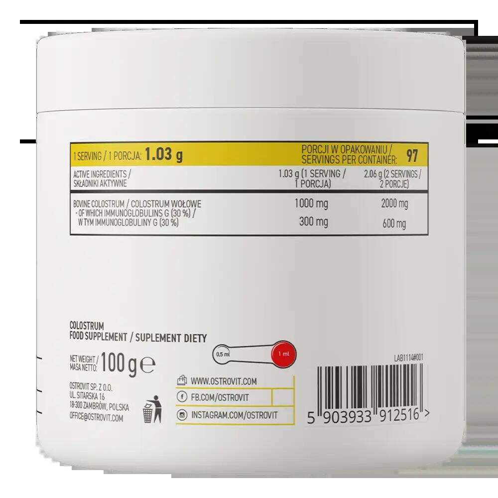 OstroVit Pharma Beef Colostrum 100g Creamy Strawberry 3/3