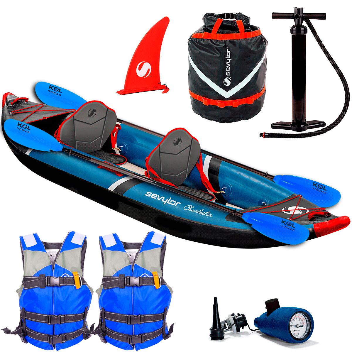 SEVYLOR Kayak Hinchable Sevylor Charleston suelo Drop Stitch Pack Completo