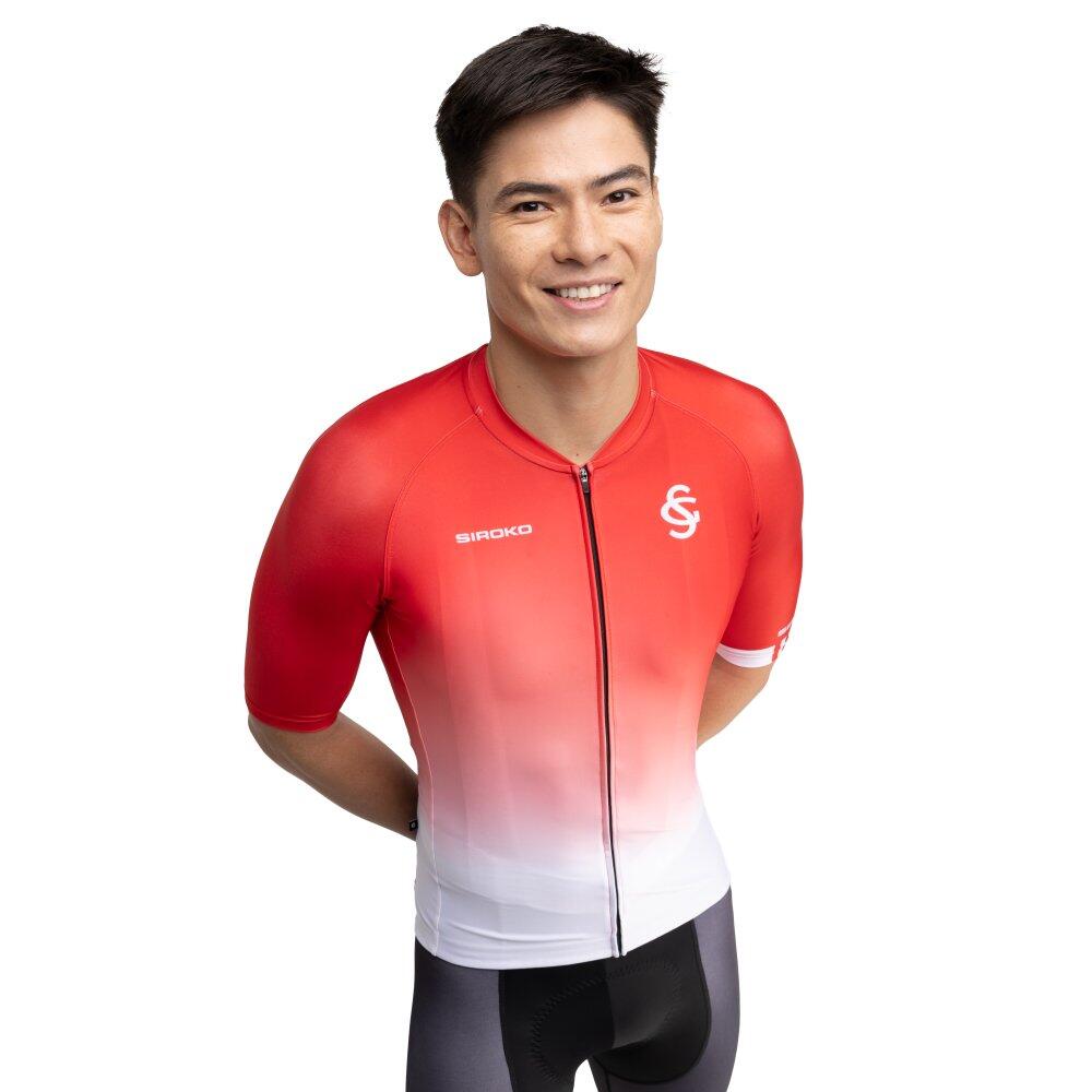 SIROKO Pánský cyklistický dres Real Sporting de Gijón x Siroko s krátkým rukávem