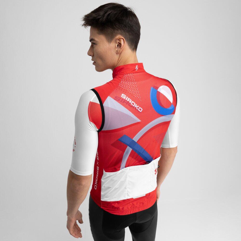 Herren Radsport winddichte real sporting de gijón x siroko fahrradweste für SC 6/7