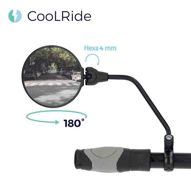 Rétroviseur vélo gauche tête rotative