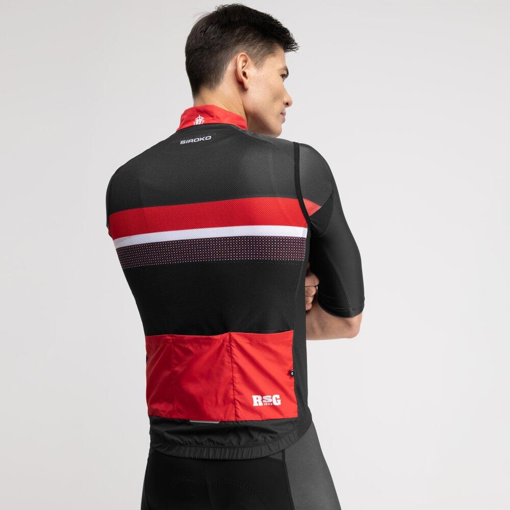 Herren Radsport winddichte real sporting de gijón x siroko fahrradweste für SC 6/7