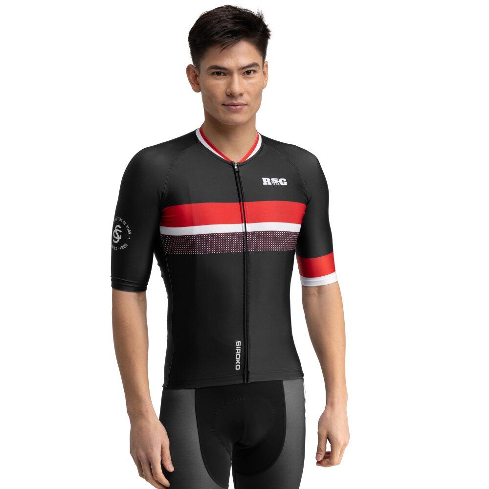 Camisola de ciclismo de manga curta para homem real sporting de gijón x siroko