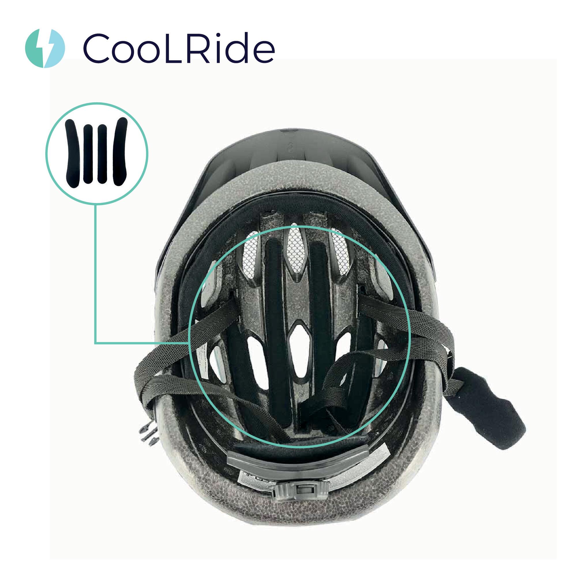 Casque vélo adulte avec LED 54-61 cm Multisport Noir/Bleu avec visère intégrée 4/7