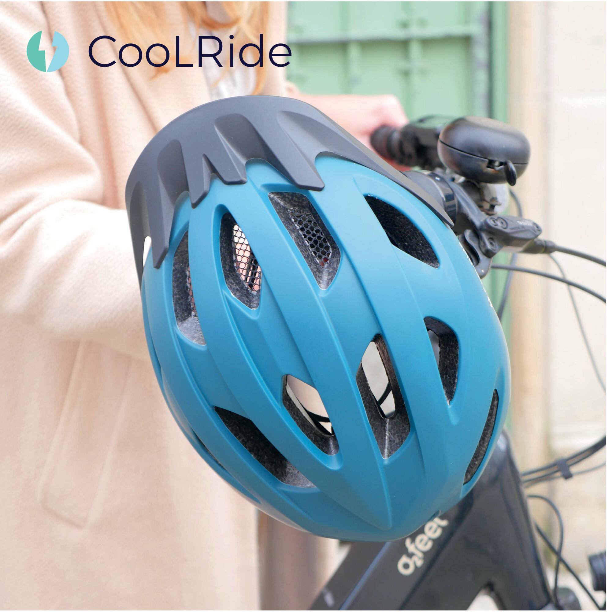 Casque vélo adulte avec LED 54-61 cm Multisport Noir/Bleu avec visère intégrée 5/7