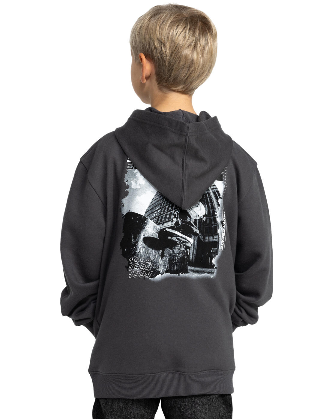 Sweat à capuche WHEREABOUTS Noir Garçon 2/4