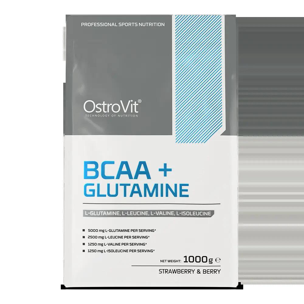 OstroVit BCAA + Glutamine 1000g Strawberry Blueberry 2/3