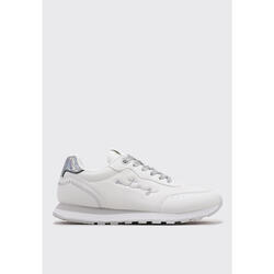 Baskets MTNG 60494 femme, blanches avec détails argentés, talon 3 cm