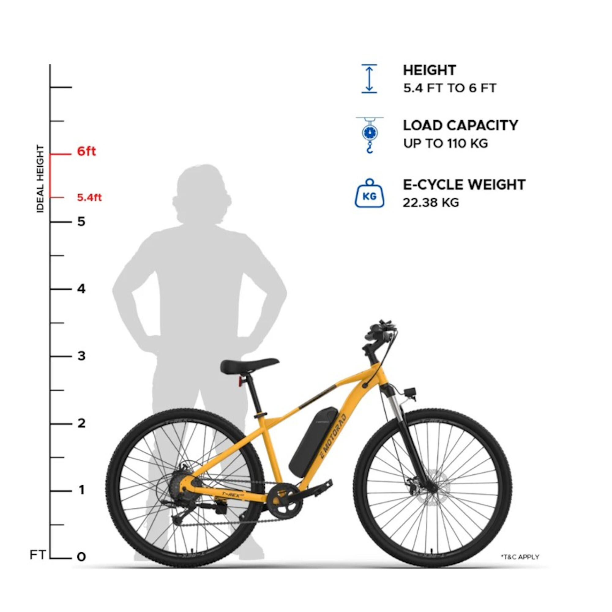 Bicicleta Montaña Eléctrica Emotorad T-REX amarillo 6/6